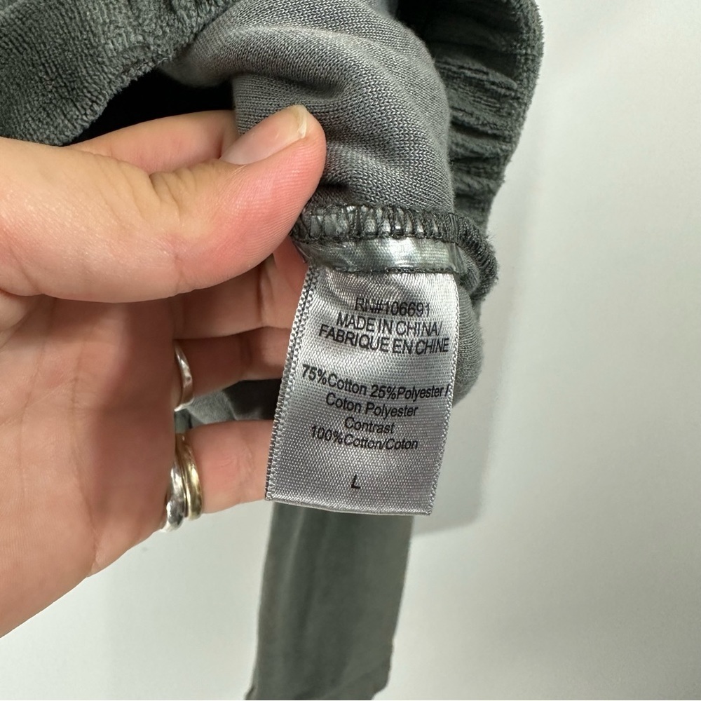 YFB Young Fabulous and Broke Gray Green Velour Velvet Pocket Zip Up Hoodie - Picture 3 of 8
